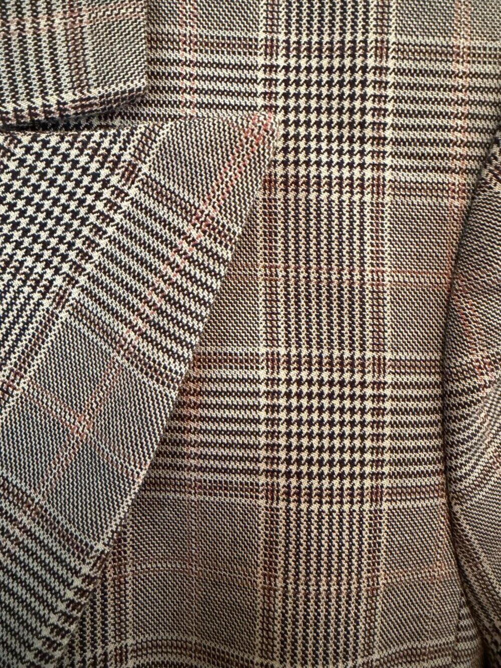Banana Republic Glen Plaid Double Breasted Blazer Dress Wear 2 Ways Brown Sz 2
